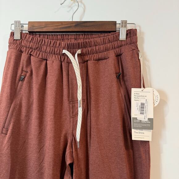 NWT VUORI Mens Sundays Jogger S in Russet Heather Stretch Knit Lounge Pants - Picture 2 of 4